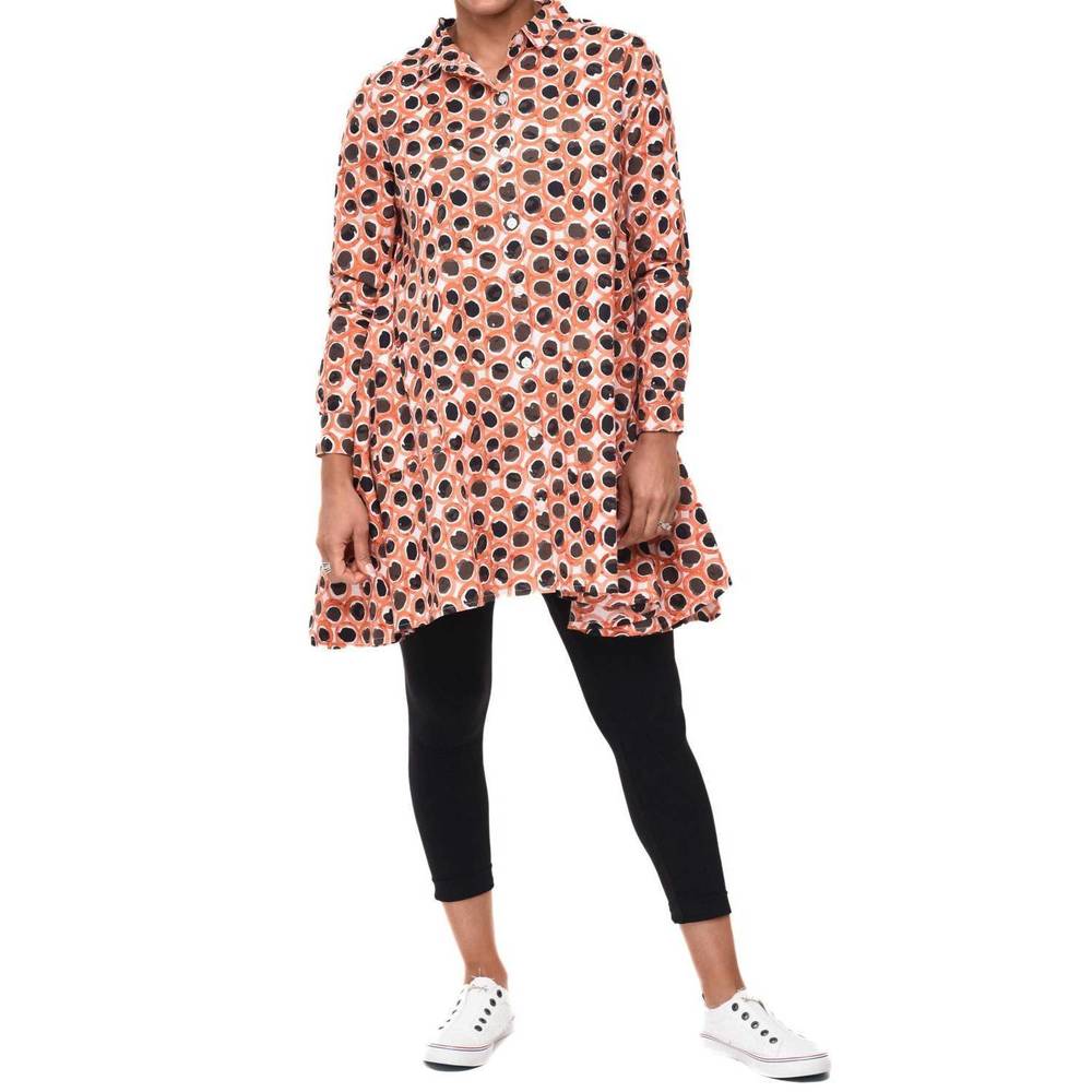 NEW TULIP CLOTHING demi button down top in blush caviar